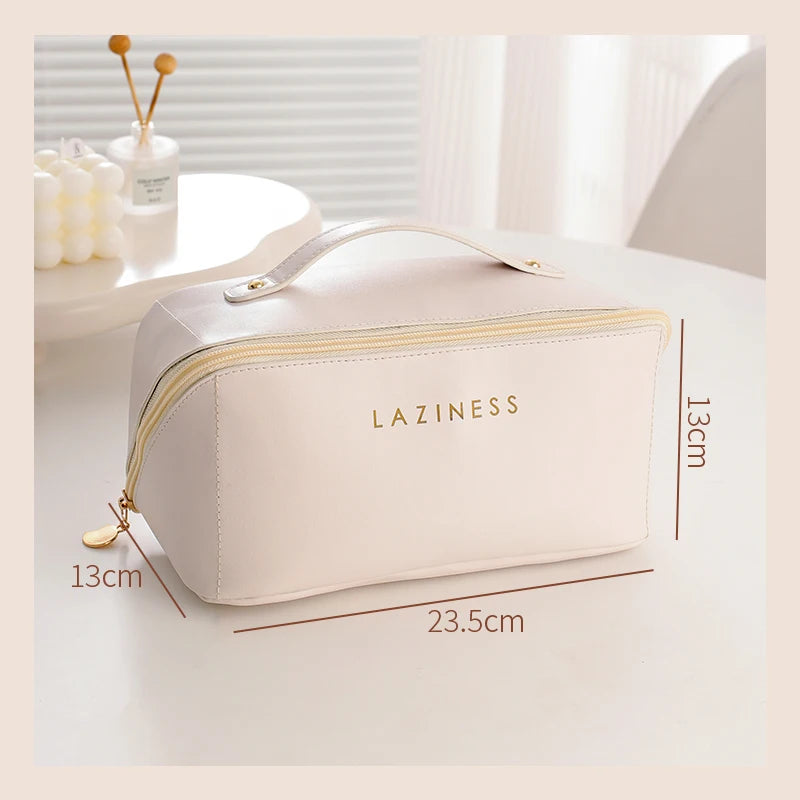 Z Large Capacity Travel Cosmetic Bag for Women,Makeup Bag Travelling PU Leather Cosmetic Bag Waterproof