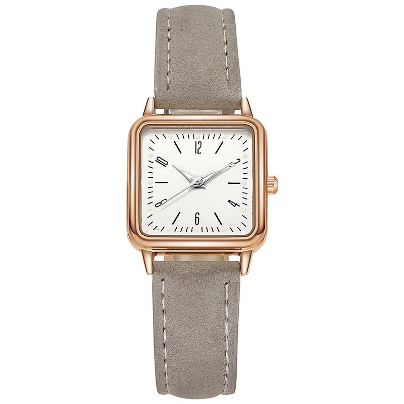 2023 New A Fashion Women Watch Leather Strap Casual Watch Wrist Square Dial Case Lady Watches Wristwatch Clock Gift