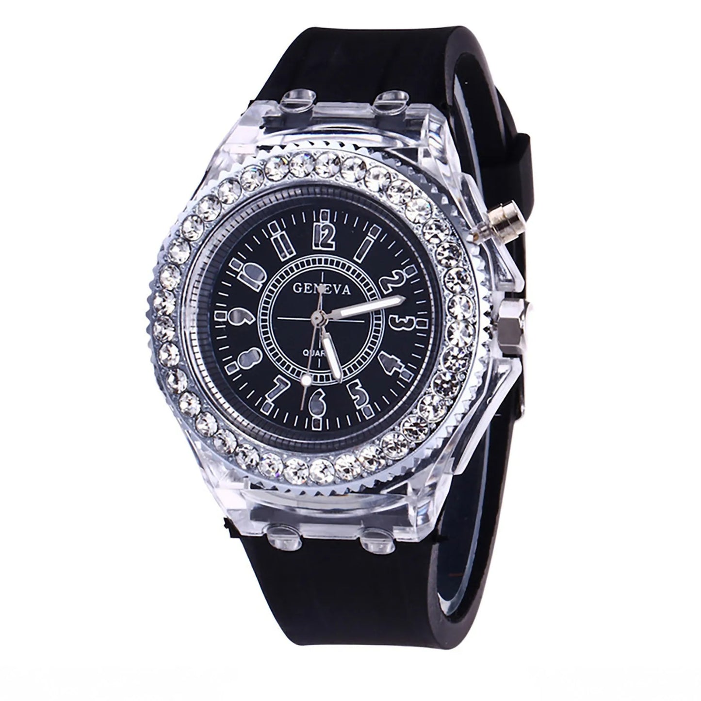 Fashion LED Sport Watches Geneva Luminous Women Quartz Watch Ladies Women Silicone Wristwatches Glowing Relojes Mujer