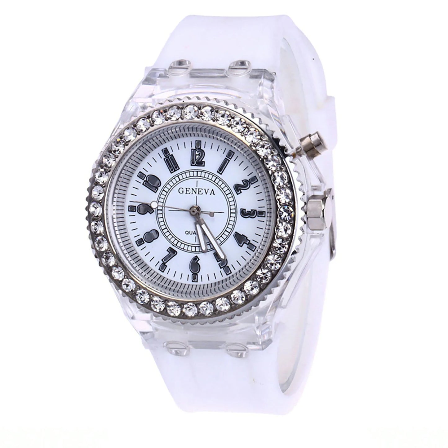 Fashion LED Sport Watches Geneva Luminous Women Quartz Watch Ladies Women Silicone Wristwatches Glowing Relojes Mujer