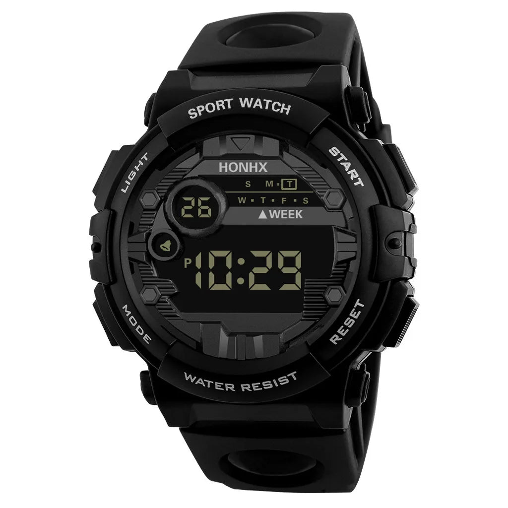 Honhx Luxury Mens Digital Led Watch Date Sport Men Outdoor Electronic Watch Waterproof Outdoor Sports Fitness Military Watches