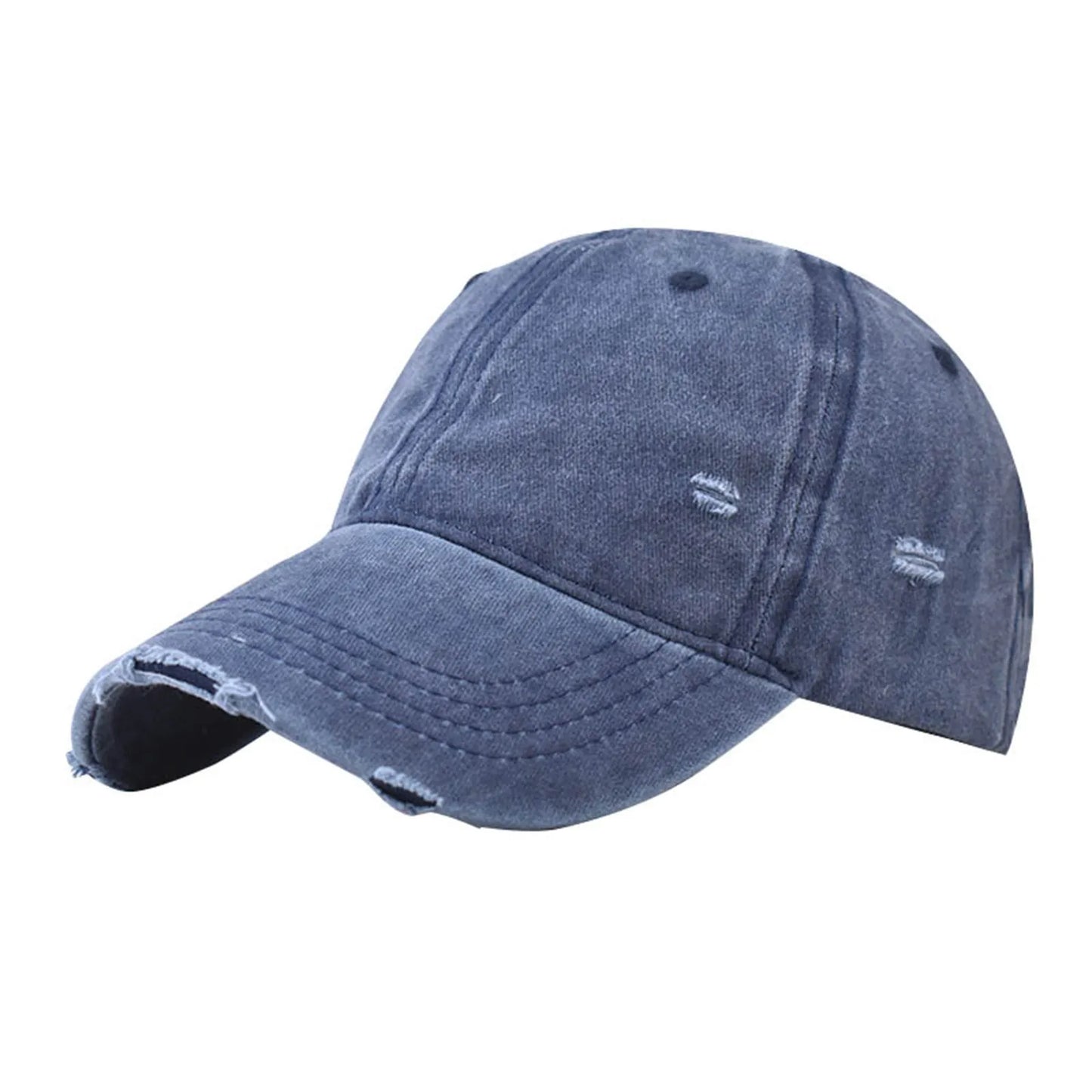 Denim Washed Ripped Baseball Caps Women Men Multicolored Raw Edge Trucker Caps Sunshade Ragged Outdoor Hollow Peaked Caps