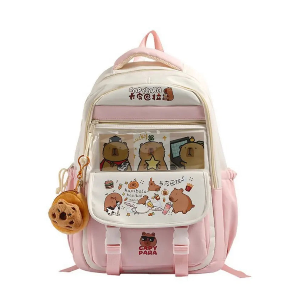 Capibara Backpack 2025 New Model Cute School Bag Fashion Cartoon Print Campus Backpack Teenager's Back to School Backpack