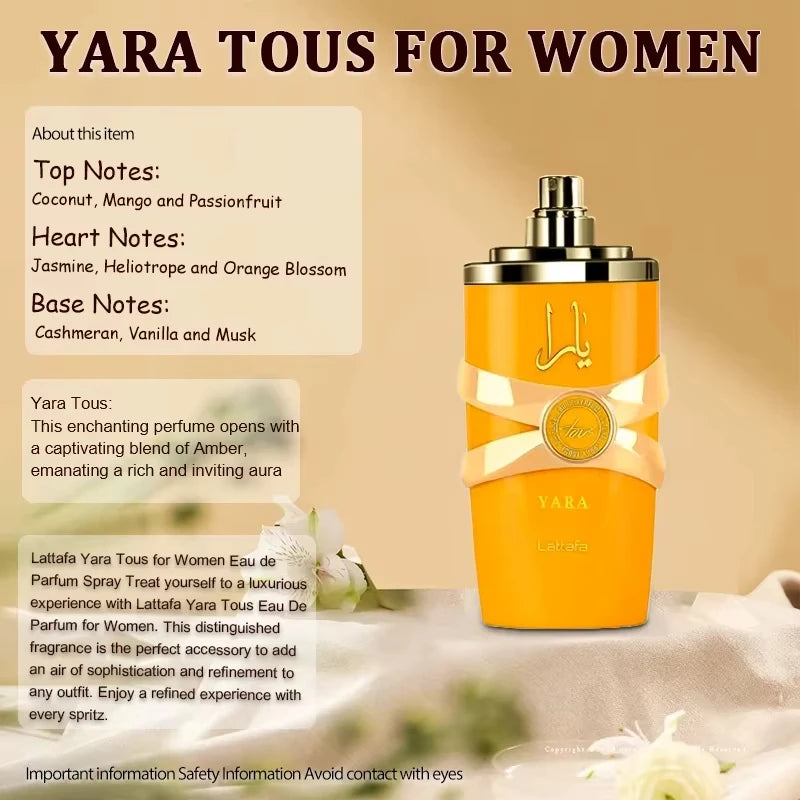 100ml/35ml Original Yara Amber Vanilla Perfumes Women's Man Lasting Fragrance Spray Cologne Hombre Perfume Christmas Gift