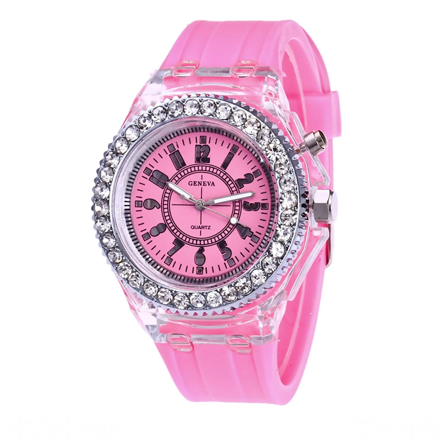 Fashion LED Sport Watches Geneva Luminous Women Quartz Watch Ladies Women Silicone Wristwatches Glowing Relojes Mujer