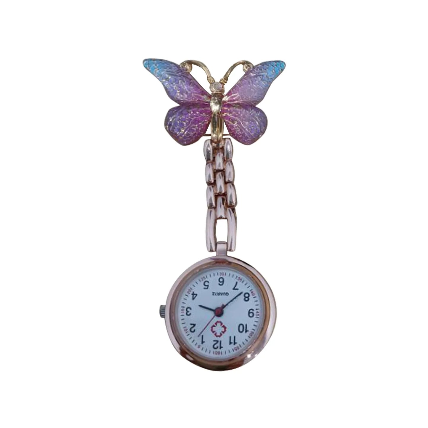 Butterfly Nurse Pocket Watch Fashion Quartz Watch Hanging Clock Nurse Accessories Pocket Watches For Carer Graduation Gift