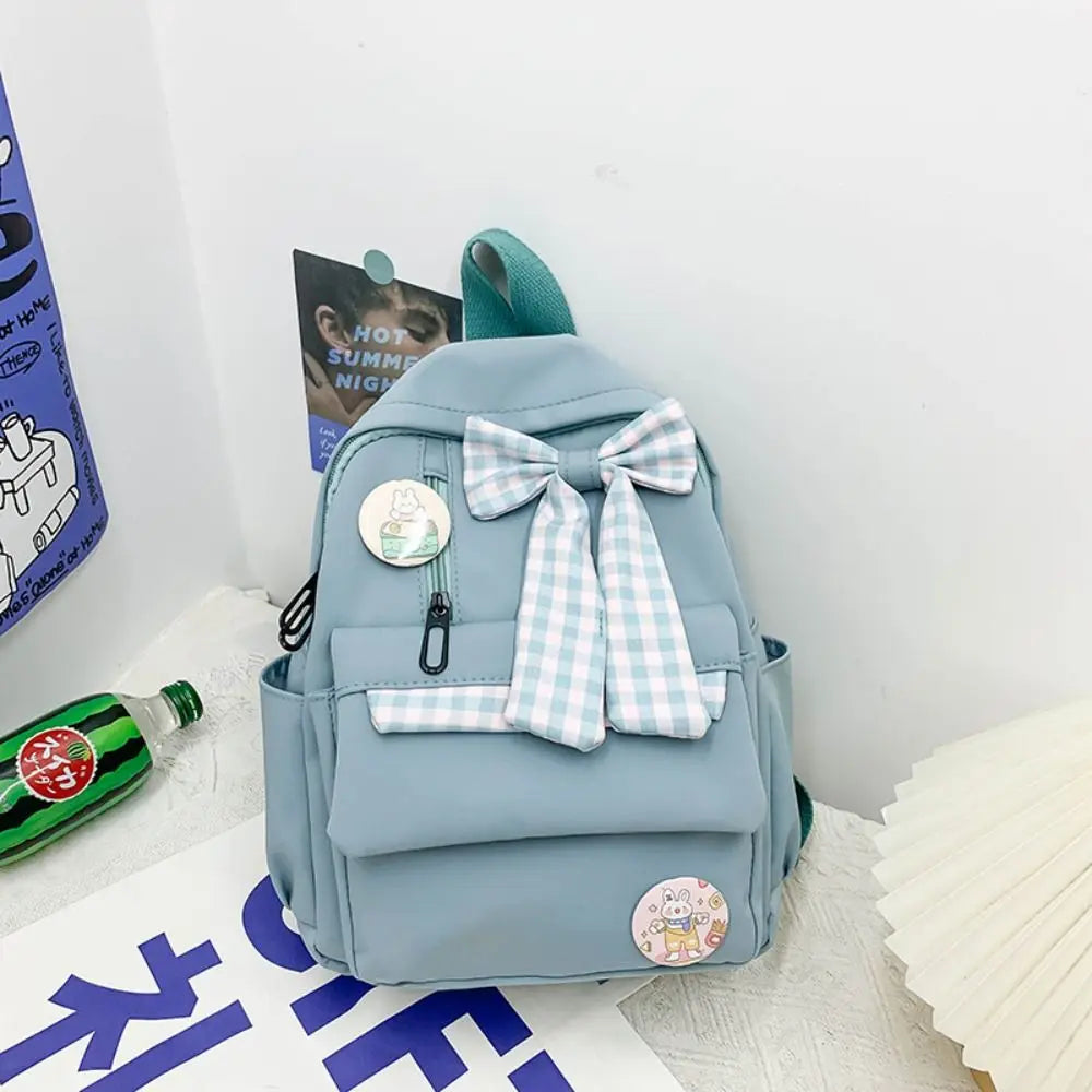 Fashion Bow Backpack Children's School Backpack Large Capacity Nylon School Bags Elementary School Book Bags Outdoor Travel Bag