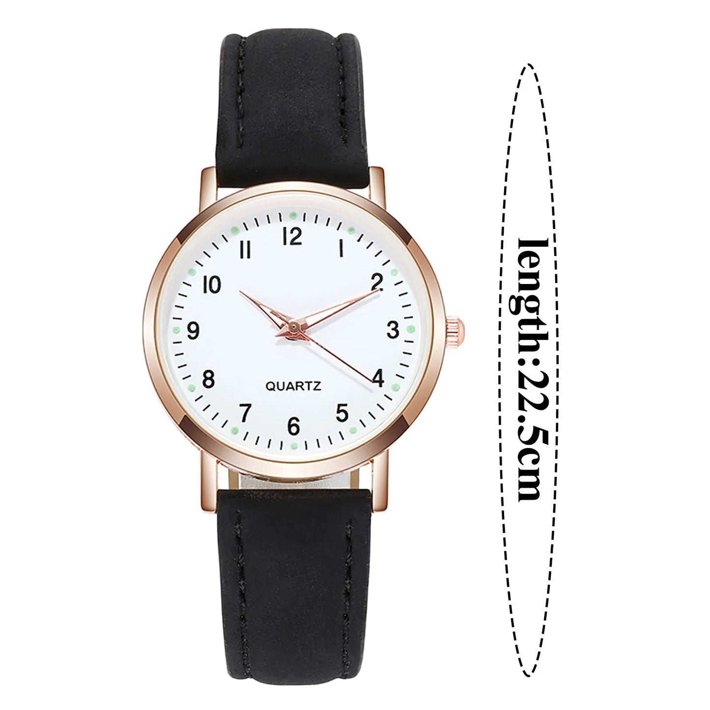 Simple Stylebusiness Wristwatch Classic Leather Strap Quartz Watch Ladies Rose Gold Luminous Date Bracelet Wristwatch RelóGio