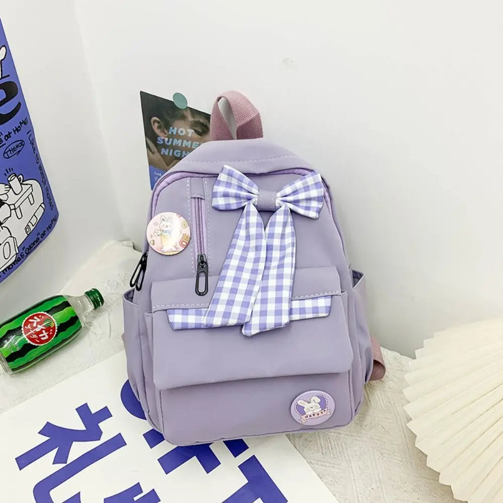 Fashion Bow Backpack Children's School Backpack Large Capacity Nylon School Bags Elementary School Book Bags Outdoor Travel Bag