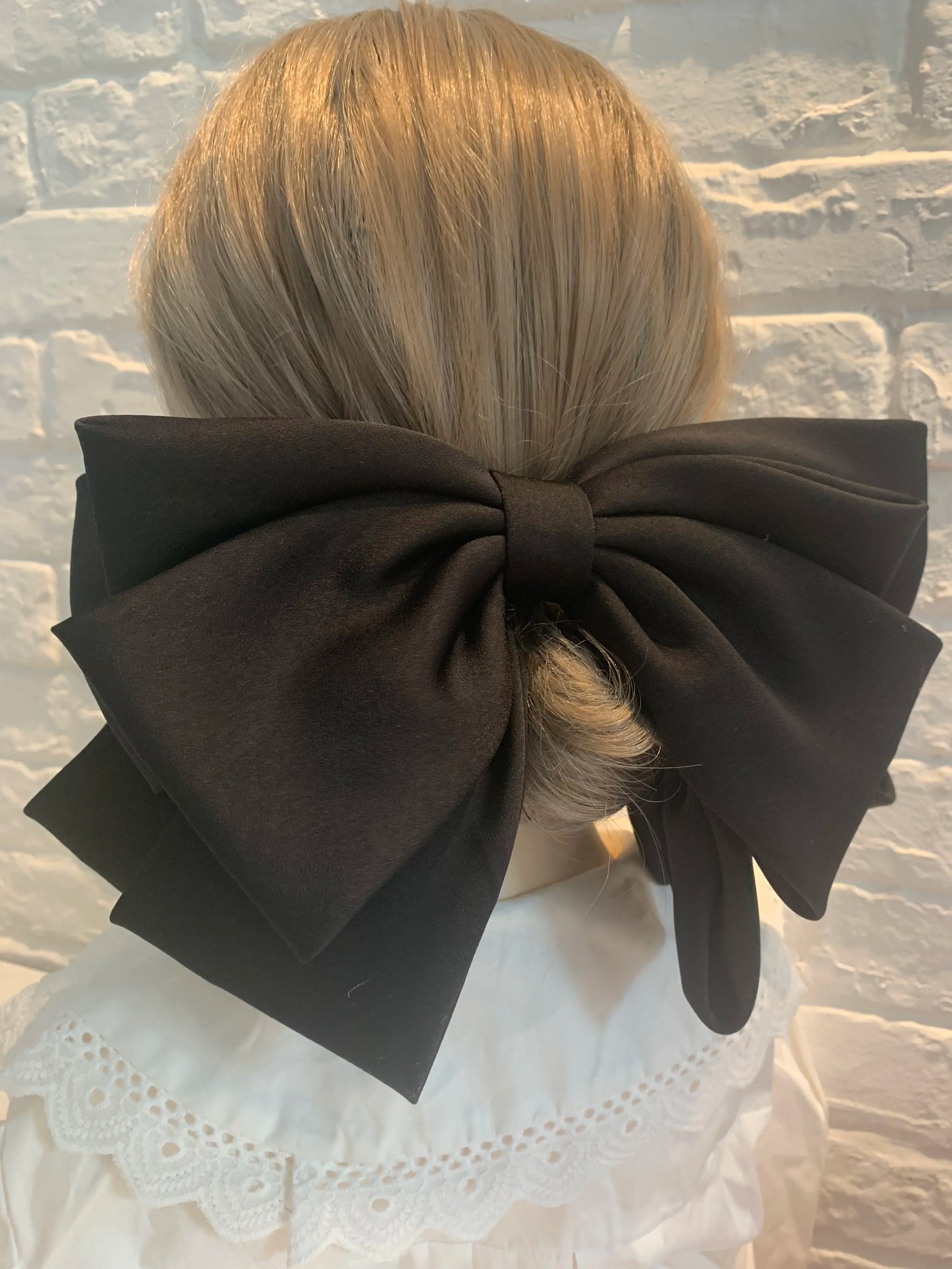 High Quality Bow Hairpin Women Popular Headwear Satin Fixed Hair Clip Large Retro Headdress Ponytail Clip Hair Accessories