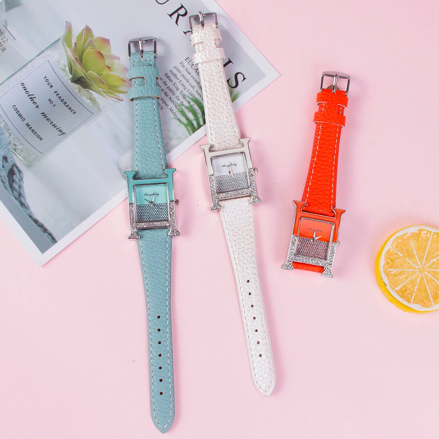 Analog Quartz Watch Casual Watch Ladies Strap Leather Women'S Watch Small Watch Women Elegant Classic Square Watch Reloj Mujer