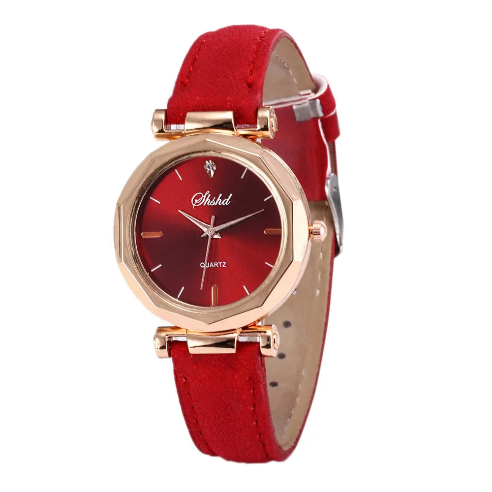 Fashion Women Watch Classic Leather Strap Round Dial Simple Quartz Wristwatch Daily Causal Date Clothing Matching Watch