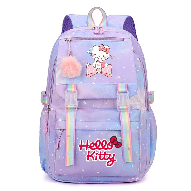 Kuromi & Cinnamoroll Large Capacity Backpack, Lightweight Cute Daypack, Cartoon Schoolbag, Girl Casual Travel Commute Knapsack