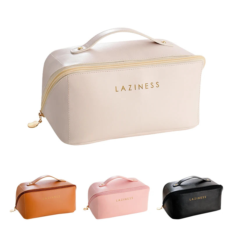 Z Large Capacity Travel Cosmetic Bag for Women,Makeup Bag Travelling PU Leather Cosmetic Bag Waterproof