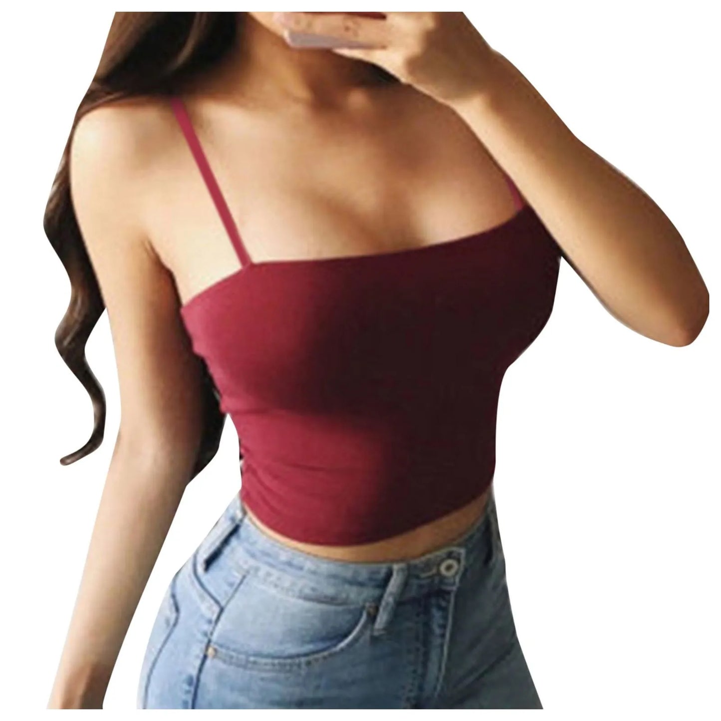 Sexy Tank Tops Summer Sleeveless Crop Top Women Solid Color Backless Camisole Fashion Casual Camis Stretchy Tight Underwear Vest