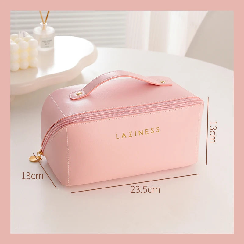 Z Large Capacity Travel Cosmetic Bag for Women,Makeup Bag Travelling PU Leather Cosmetic Bag Waterproof