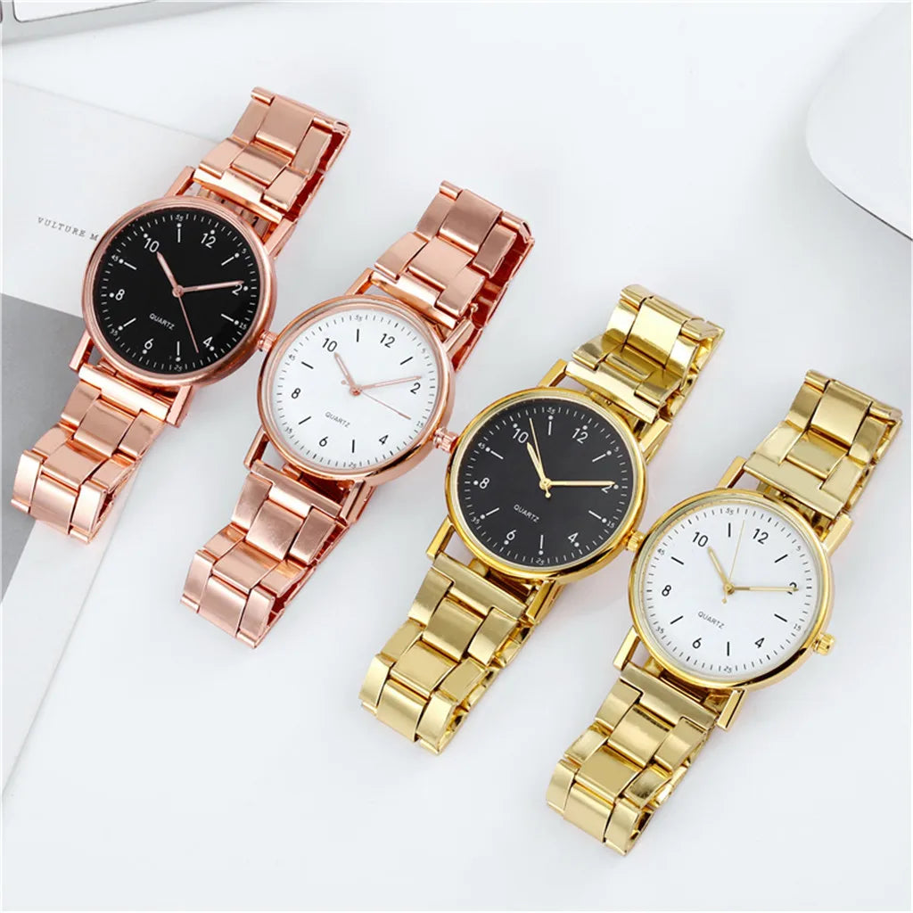 Ladies High-end Quartz Watch Stainless Steel Luminous Dial Leisure Watch Fashionable Simple Style Quartz Wristwatch Reloj Mujer