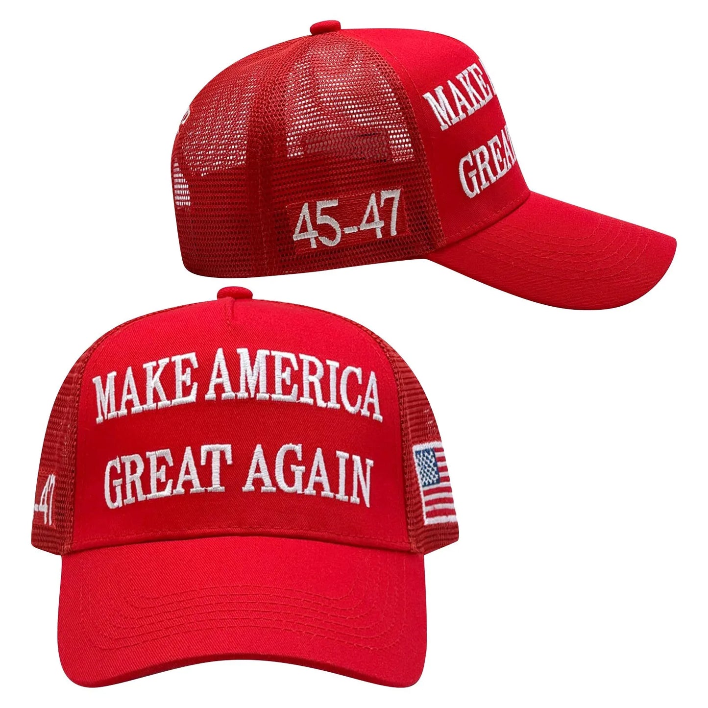 Maga Baseball Cap With Usa Flag Make America Great Again Adjustable Peaked Cap Trump Clothes Accessories Mesh Back Snapback Cap