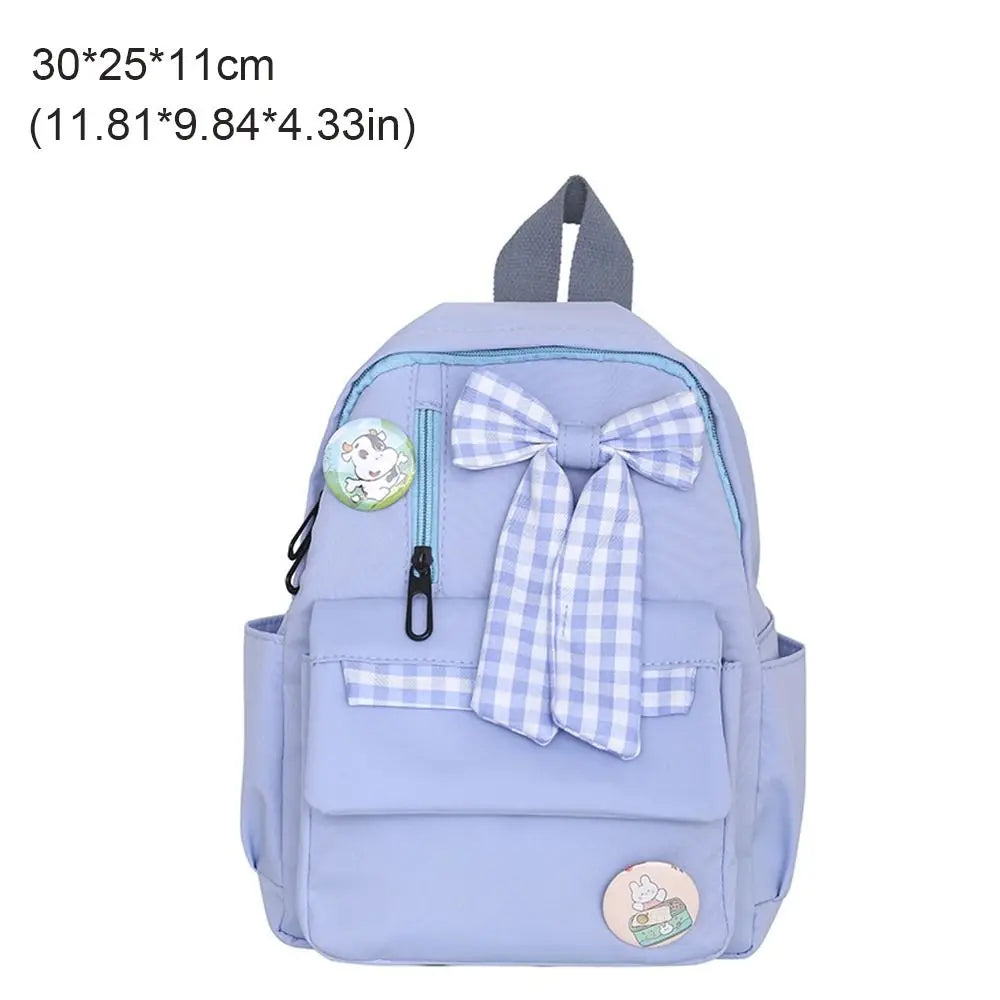 Fashion Bow Backpack Children's School Backpack Large Capacity Nylon School Bags Elementary School Book Bags Outdoor Travel Bag