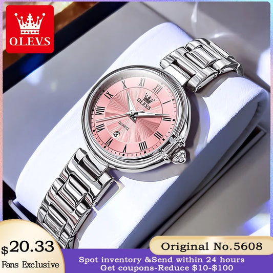 OLEVS 5608 Luxury Brand Women's Watch Classic Fashion Waterproof Luminous Calendar Watch Elegant Quartz Women Watch Reloj Hombre