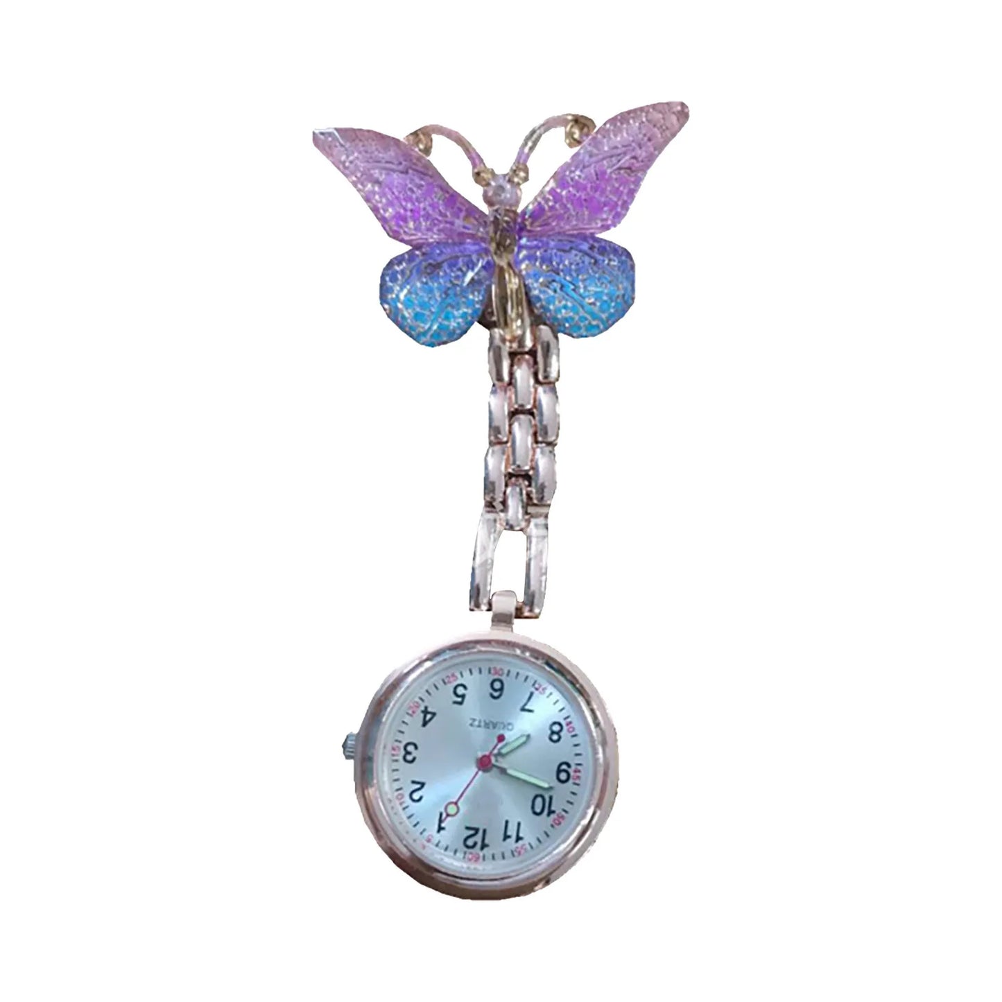 Butterfly Nurse Pocket Watch Fashion Quartz Watch Hanging Clock Nurse Accessories Pocket Watches For Carer Graduation Gift