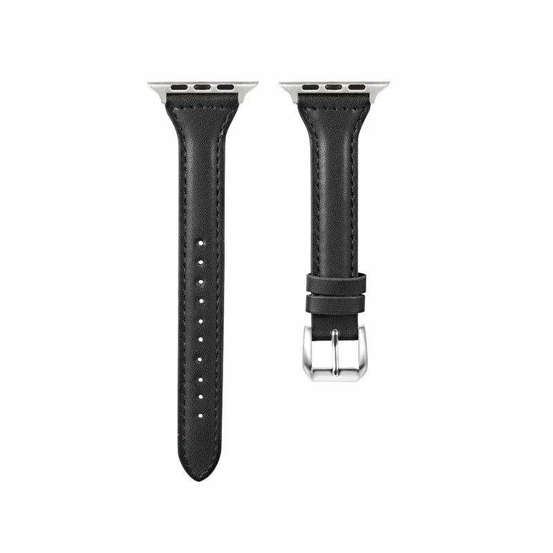 Slim Leather Strap For Apple Watch Series 10 42/46mm 9 8 7 41mm 45mm Band 38/42mm Ultra 49mm Bracelet iWatch SE 6 5 4 3 40/44mm