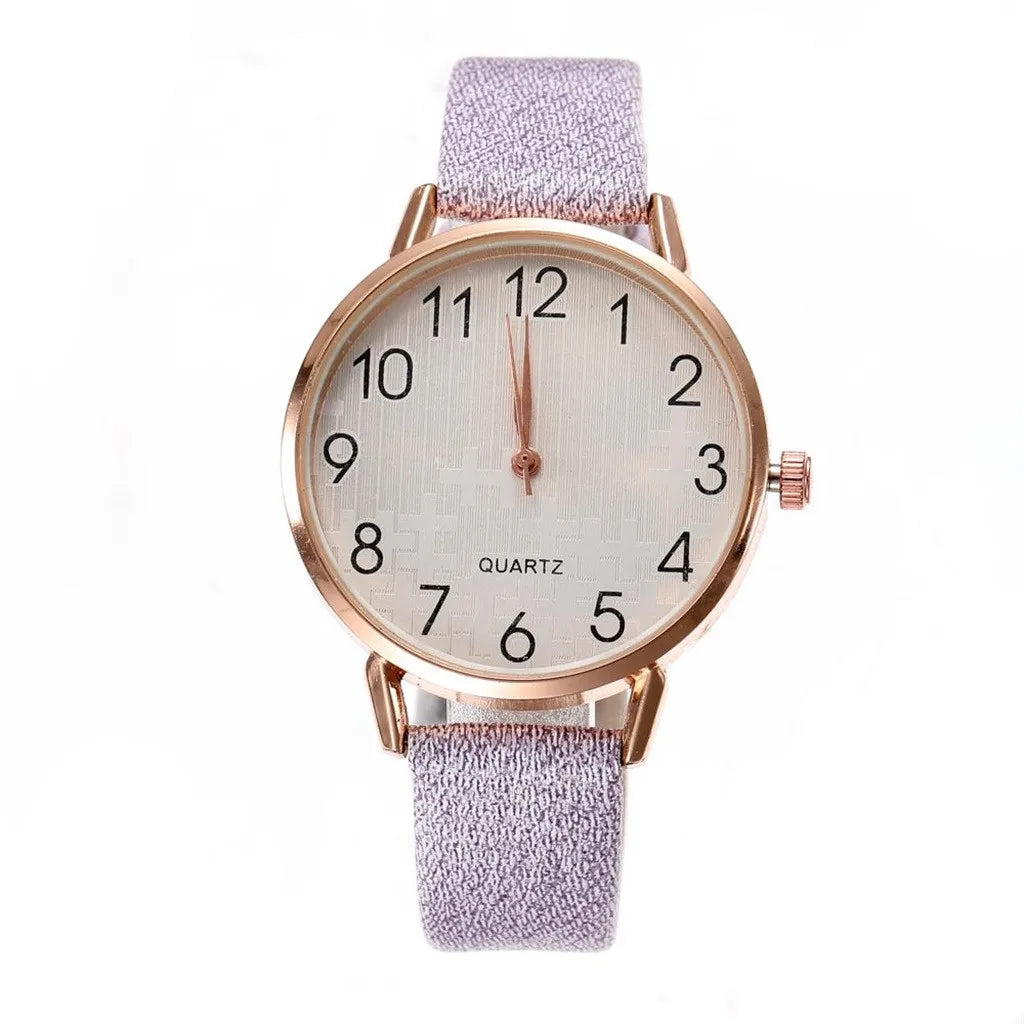 Round Dial Retro Watch Ladies Casual Elegant Belt Watches Korean Fashion Simple Design Quartz Watch Reloj Mujer Lujo Alta Gama