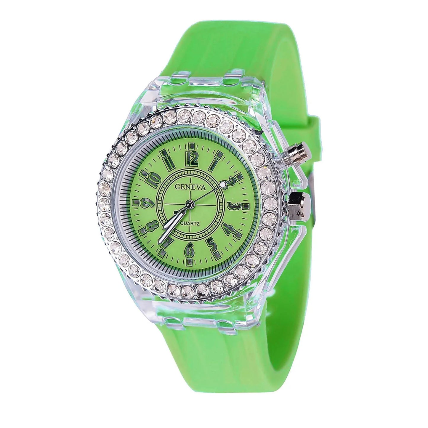 Fashion LED Sport Watches Geneva Luminous Women Quartz Watch Ladies Women Silicone Wristwatches Glowing Relojes Mujer