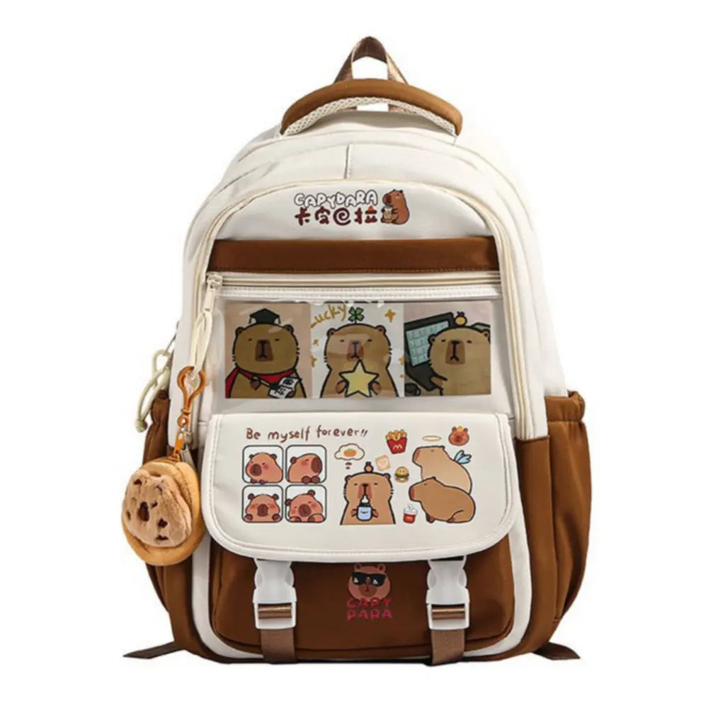 Capibara Backpack 2025 New Model Cute School Bag Fashion Cartoon Print Campus Backpack Teenager's Back to School Backpack