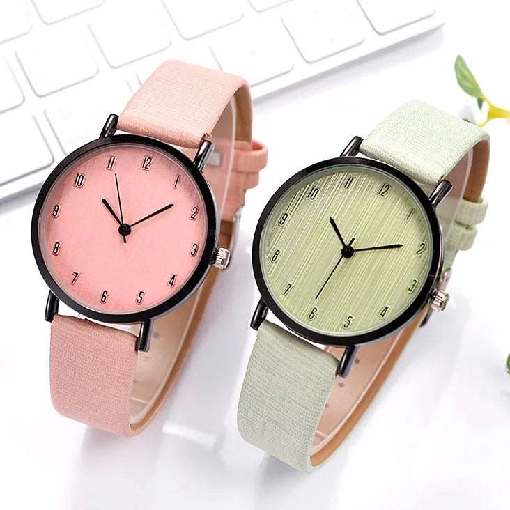 Women's Quartz Leather Bnewv Strap Watch Analog Wrist Watch Fashionable Simple Style Quartz Wristwatch Reloj Mujer Free Shiping