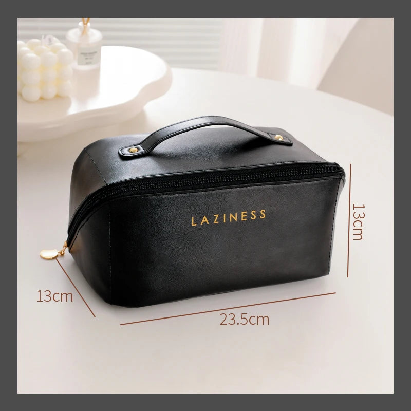 Z Large Capacity Travel Cosmetic Bag for Women,Makeup Bag Travelling PU Leather Cosmetic Bag Waterproof