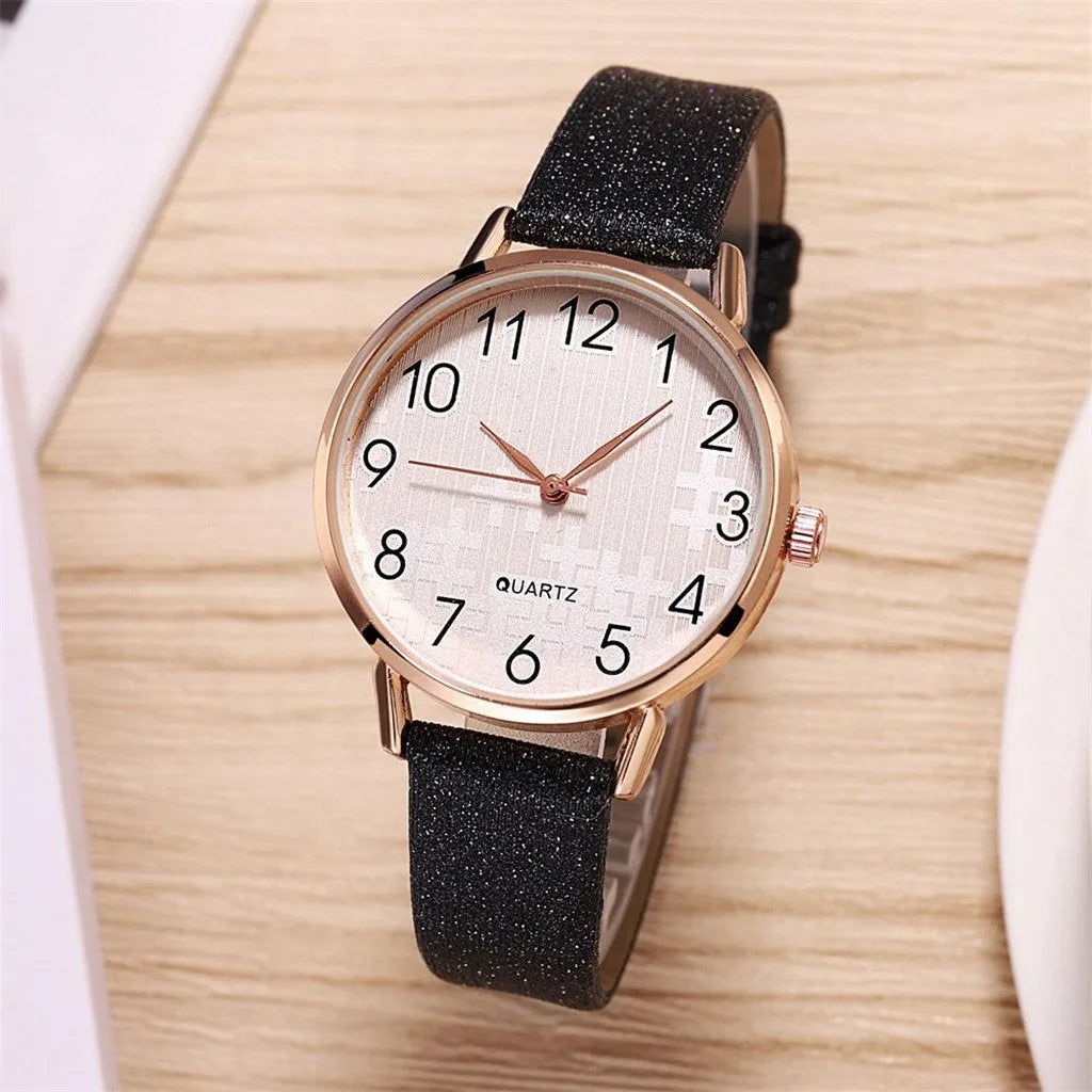 Round Dial Retro Watch Ladies Casual Elegant Belt Watches Korean Fashion Simple Design Quartz Watch Reloj Mujer Lujo Alta Gama